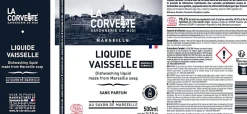 La Corvette Liquide vaisselle & mains au savon de marseille Savonnerie du midi 500 ml