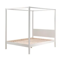 Petits-Meubles Lit à baldaquin 140x200 Sommier Inclus Vipack Pino - Blanc