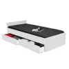 Bb Loisir Lit 1 place 90x190cm blanc KIAPA Blanc inclus sommier et 2 tiroirs pour rangement