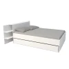 Bb Loisir Lit 2 places 140x190cm Blanc CITA inclus sommier et tete de lit chevet et tiroir