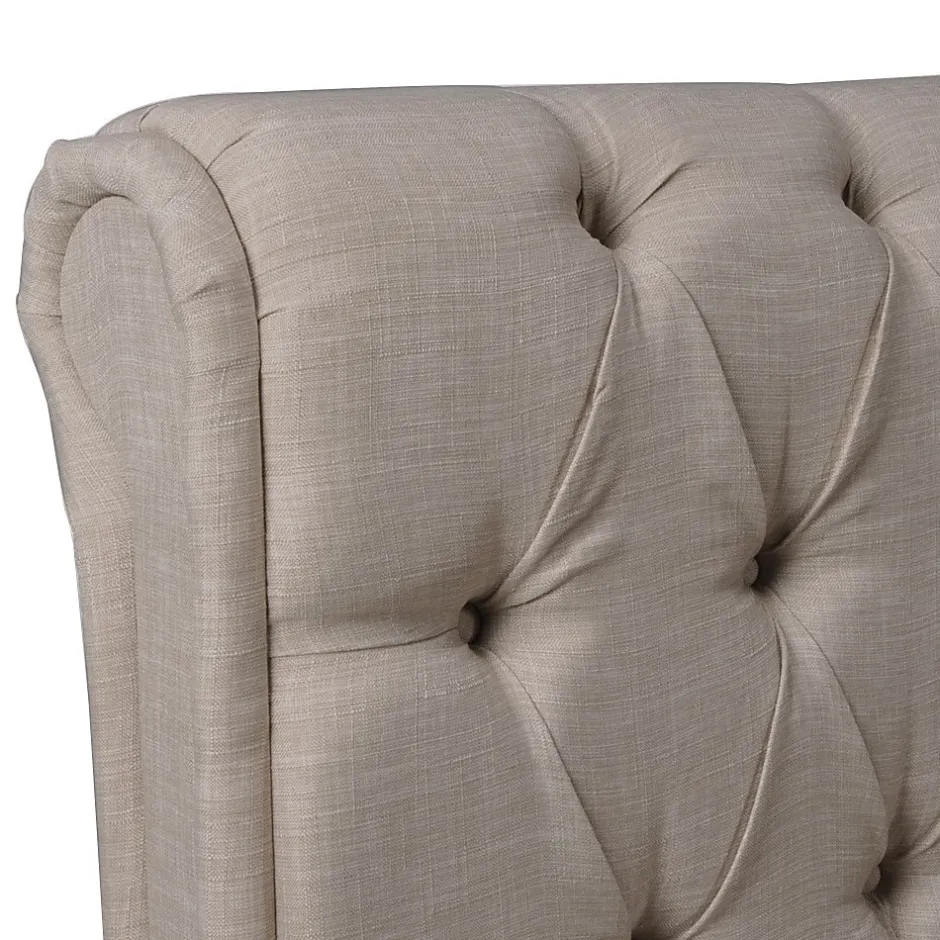 Bb Loisir Lit 2 places 140x190cm CHALIN beige avec tête de lit inclus sommier et 4 tiroirs pour rangement