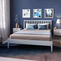 Bb Loisir Lit 2 places 140x190cm Gris PARVI inclus sommier