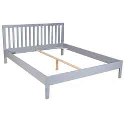 Bb Loisir Lit 2 places 140x190cm Gris PARVI inclus sommier