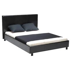 Bb Loisir Lit 2 places 140x190cm noir avec sommier ALATA Clearance