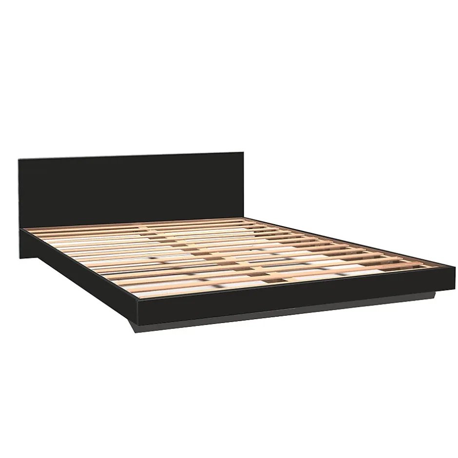 Bb Loisir Lit 2 places 140x190cm Noir LIFA inclus sommier et tête de lit New