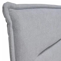 Bb Loisir Lit 2 places 140x190cm tissu Gris clair avec sommier LANEAU