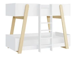 Enfant Vente-unique Lit superposés 90 x 190 cm - Blanc et naturel - CORODELA