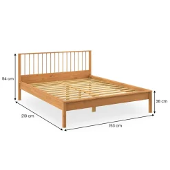 Idimex Lit 140 x 200 avec sommier APOANA en bois massif - Coloris chêne Discount