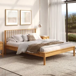 Idimex Lit 140 x 200 avec sommier APOANA en bois massif - Coloris chêne Discount