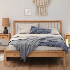 Idimex Lit 140 x 200 avec sommier APOANA en bois massif - Coloris chêne Discount
