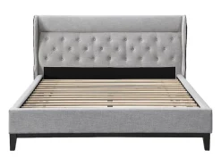 Vente-unique Lit 160 x 200 cm - Gris + Matelas - MARSDENIO Best