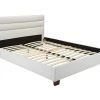 Vente-unique Lit 160 x 200 cm - Simili - Blanc - FAUSTIN