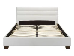 Vente-unique Lit 160 x 200 cm - Simili - Blanc - FAUSTIN