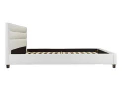 Vente-unique Lit 160 x 200 cm - Simili - Blanc - FAUSTIN