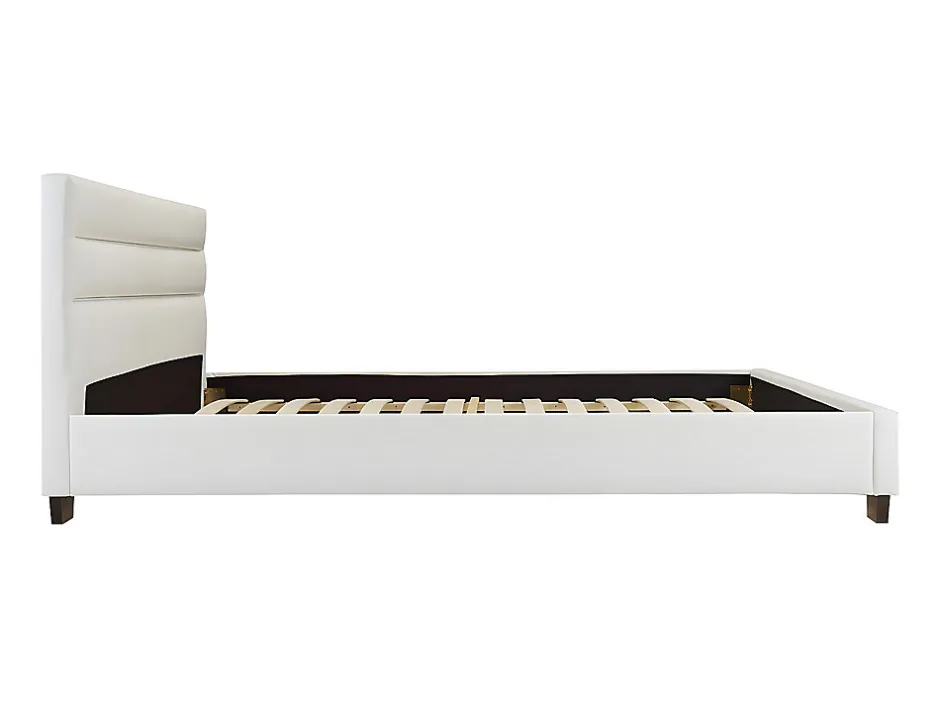 Vente-unique Lit 160 x 200 cm - Simili - Blanc - FAUSTIN