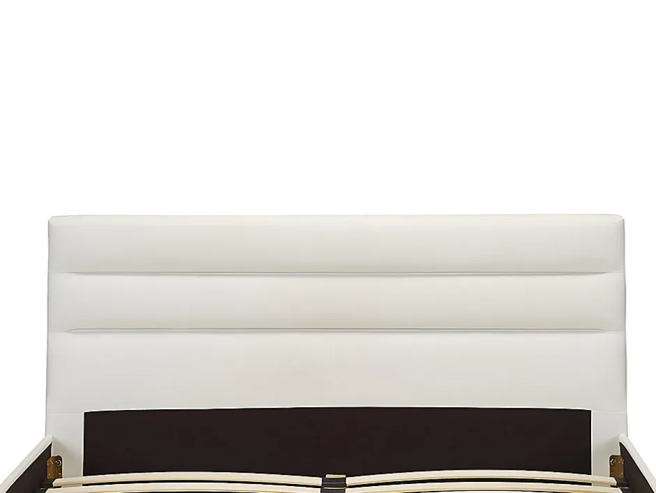 Vente-unique Lit 160 x 200 cm - Simili - Blanc - FAUSTIN