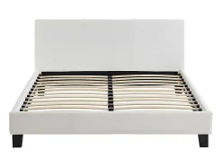 Vente-unique Lit 140 x 190 cm - Simili - Blanc - CORNELIUS II