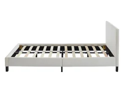Vente-unique Lit 140 x 190 cm - Simili - Blanc - CORNELIUS II