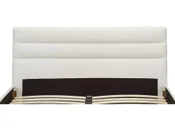 Vente-unique Lit 160 x 200 cm - Simili - Blanc + Matelas - FAUSTIN