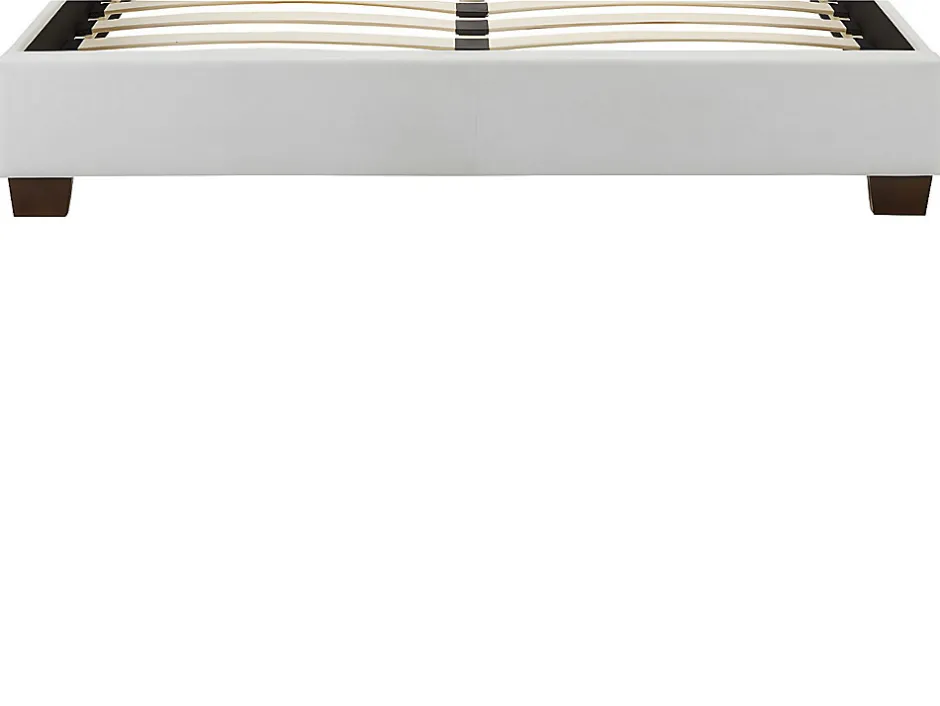 Vente-unique Lit 160 x 200 cm - Simili - Blanc + Matelas - FAUSTIN