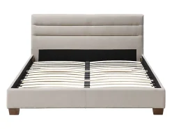 Vente-unique Lit 160 x 200 cm - Tissu - Beige - FAUSTIN Best