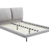 Vente-unique Lit 140 x 190 cm - Velours - Gris + Matelas - IBEDIA Sale