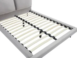 Vente-unique Lit 140 x 190 cm - Velours - Gris + Matelas - IBEDIA Sale