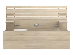 Vente-unique Lit 160 x 200 cm avec 4 tiroirs - Coloris : Naturel + Sommier + Matelas - TENALIA II
