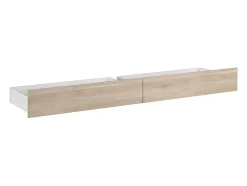 Vente-unique Lit 140 x 190/200 cm avec 4 tiroirs - Coloris : Naturel - TENALIA II
