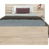 Vente-unique Lit 120 x 190 cm avec rangements - Coloris : Naturel + Sommier + Matelas - TENALIA