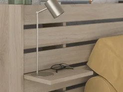 Vente-unique Lit 180 x 200 cm avec rangements - Coloris : Naturel + Sommier + Matelas - TENALIA