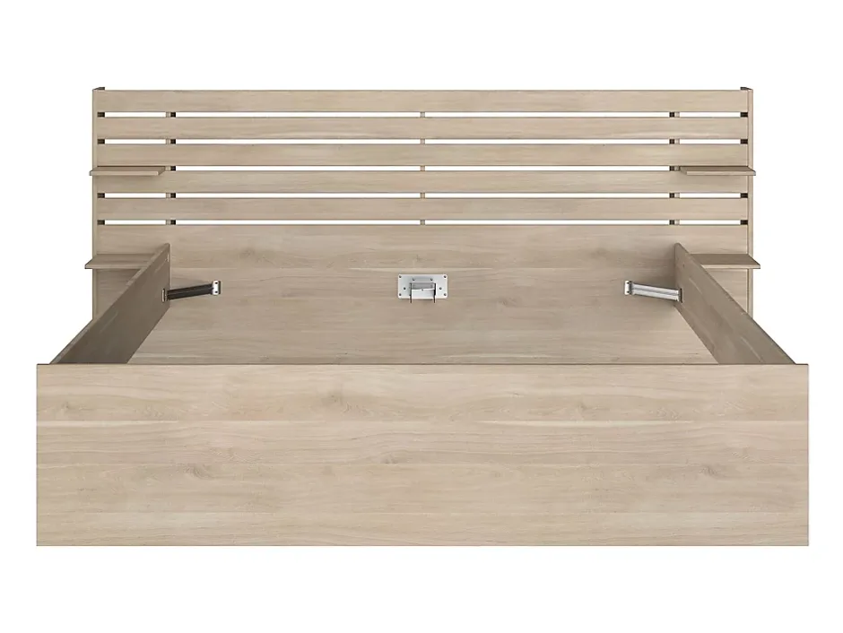 Vente-unique Lit 180 x 200 cm avec rangements - Coloris : Naturel + Sommier - TENALIA Hot