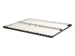 Vente-unique Lit 120 x 190 cm avec rangements - Coloris : Naturel et blanc + Sommier - VARDIEL Outlet