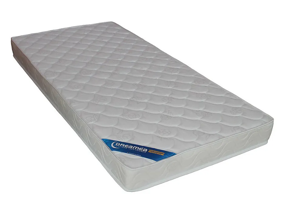 Vente-unique Lit 90 x 190 cm avec rangements - Coloris : Blanc et naturel + Sommier + Matelas - TAMADU