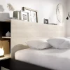 Vente-unique Lit 140 x 190 cm avec rangements - Coloris : Naturel et noir + Sommier - KEROSIA New