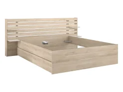 Vente-unique Lit 180 x 200 cm avec rangements - Coloris : Naturel - TENALIA Sale