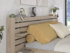Vente-unique Lit 180 x 200 cm avec rangements - Coloris : Naturel - TENALIA Sale