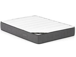Vente-unique Lit 180 x 200 cm avec tête de lit capitonnée - Tissu - Beige + Matelas - MASSIMO II Sale