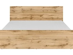 Pegane Lit adule 2 places 160x200 cm ,coloris Chêne wotan - Longueur 204,5 x Profondeur 165 x Hauteur 85,5cm Clearance