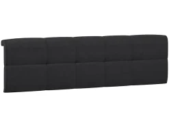 Pegane Lit adule 140x200 avec tête de lit capitonnée noir,sommier et rangement, coloris chêne Sonoma - L. 204,5 x P. 149 x H. 95/40,5 cm Outlet