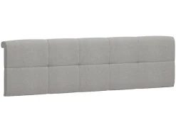 Pegane Lit adule 140x200 avec tête de lit capitonnée beige,sommier et rangement, coloris chêne Sonoma - L. 204,5 x P. 149 x H. 95/40,5 cm