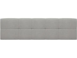 Pegane Lit adule 140x200 avec tête de lit capitonnée beige,sommier et rangement, coloris chêne Sonoma - L. 204,5 x P. 149 x H. 95/40,5 cm