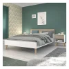 Parisot Lit adulte - AALBORG - 140 x 190 cm - Blanc / Chene - Outlet