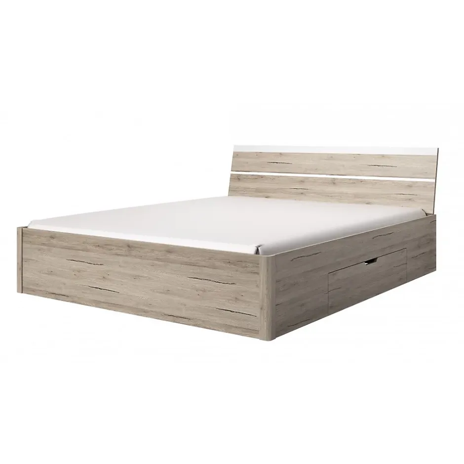 Azura Home Design Lit adulte BETTINA 160x200 cm avec 2 tiroirs de rangement Best
