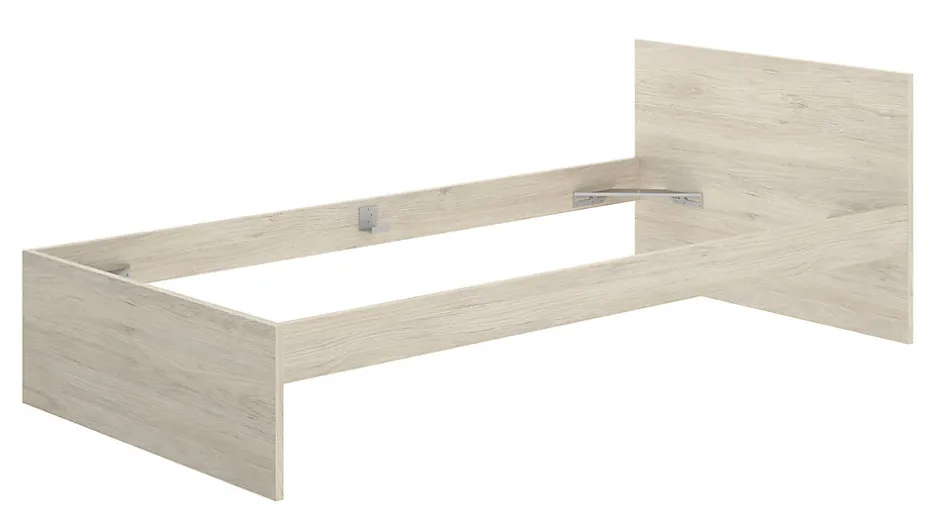 Pegane Lit adulte couchage 90X190 coloris naturel - Longueur 194 x Profondeur 95 x Hauteur 67 cm