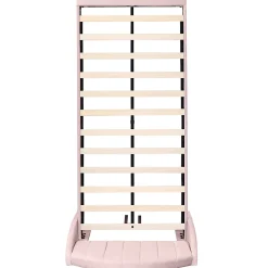 Gutent Lit adulte lit cadre à lattes en bois lit 90x200 cm lit rembourré Single velours rose New