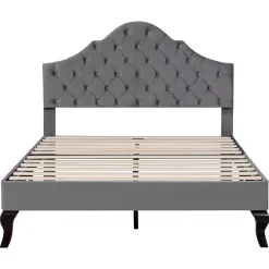 Gutent Lit adulte lit cadre à lattes en bois lit 90x200 cm lit rembourré Single velours gris