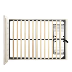 Gutent Lit adulte lit coffre lit 140x200 cm lit de rangement lit rembourré hydraulique lit 2 tiroirs lit double velours beige Hot