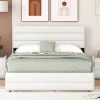Gutent Lit adulte lit 140x200 cm avec brocheuse et deux tiroirs lit double lin beige