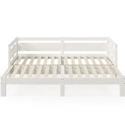Gutent Lit adulte lit 90x200 cm lit de jour lit évolutif Single pin massif blanc Outlet